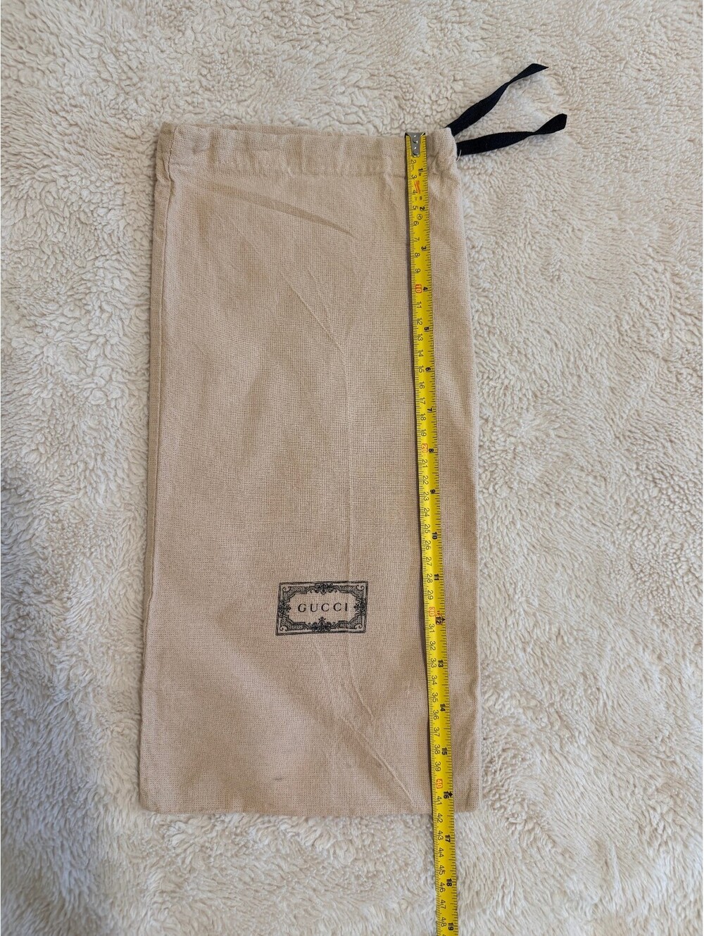 Gucci Vintage Beige Drawstring Dust Bag 6x16 Shoe Accessory Storage Pouch